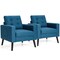 Costway Set of 2 Upholstered Accent Chair Single Sofa Armchair w/ Wooden Legs